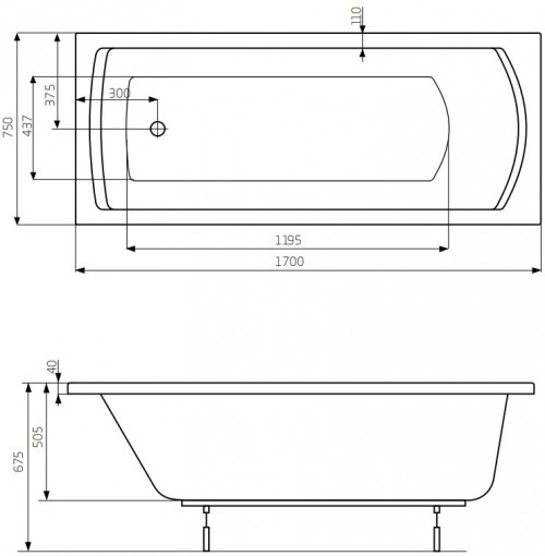 Roca Linea XL 170x75 A24T056000