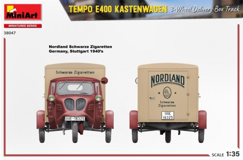 MiniArt Tempo A400 Kastenwagen 3-Wheel Delivery Box Track (1