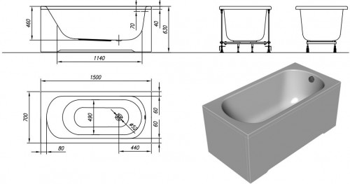 Kolpa San Betty 150x70 565505