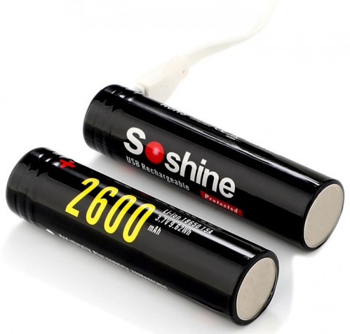 Soshine 1x18650 2600 mAh micro USB