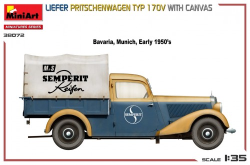 MiniArt Liefer Pritschenwagen Typ 170V with Canvas (1:35)