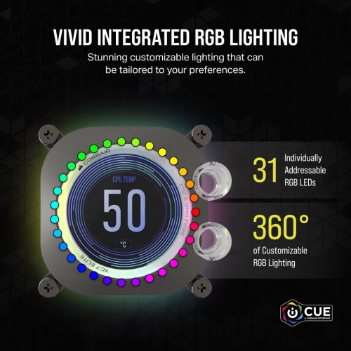 Corsair iCUE XC7 RGB ELITE LCD CPU Water Block Gray