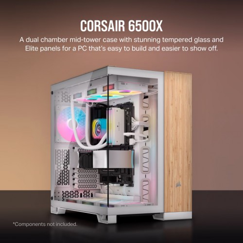 Corsair 6500X White/Bamboo Wood