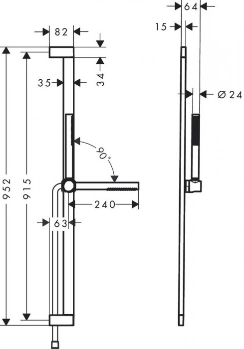 Hansgrohe Pulsify S 100 EcoSmart+ 24383000