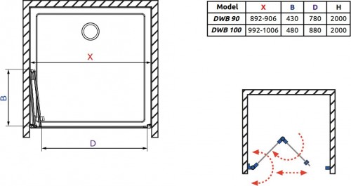 Radaway Arta DWB 90 386151-03-01L