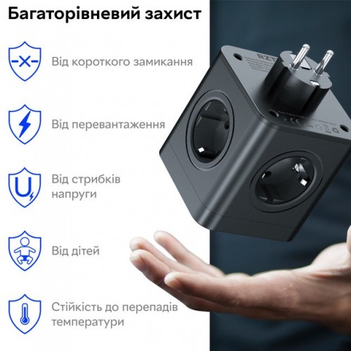 RZTK Power Cube 4 + 2xUSB-A + USB-C 20W
