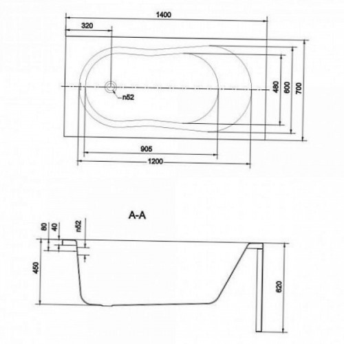 Cersanit Nike 140x70