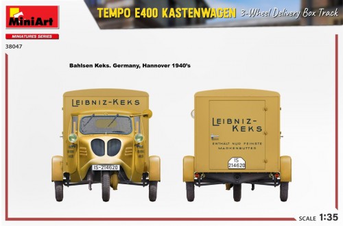 MiniArt Tempo A400 Kastenwagen 3-Wheel Delivery Box Track (1