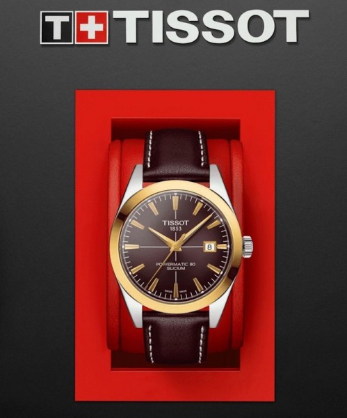 TISSOT Gentleman Powermatic 80 Silicium Solid 18k Gold Bezel