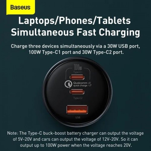 BASEUS Quick Charge 5 Fast Car Charger 160W