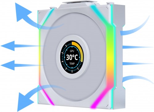 Lian Li Uni Fan SL120 Wireless LCD Reverse White