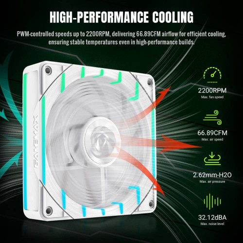 Gamemax Tornado T12 ARGB-R White