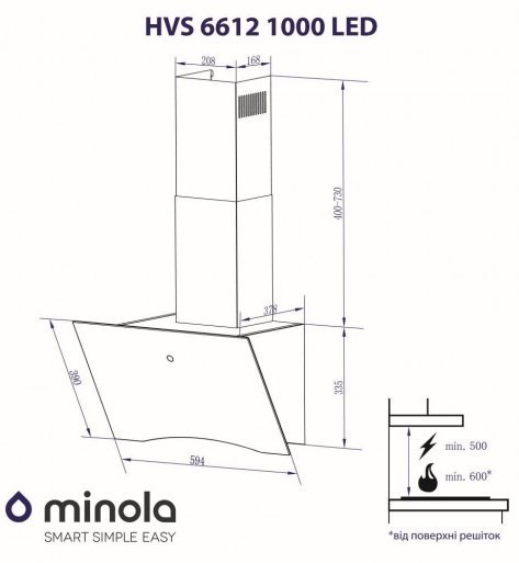 Minola HVS 6612 BL 1000 LED черный