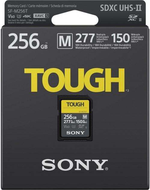 Упаковка Sony SDXC SF-M Tough Series UHS-II 256Gb