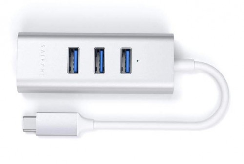 Satechi Type-C 2-in-1 Aluminum 3 Port Hub with Ethernet