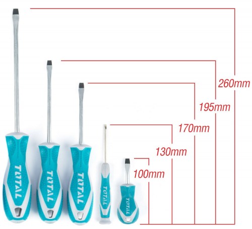Габариты отверток Total THT250618