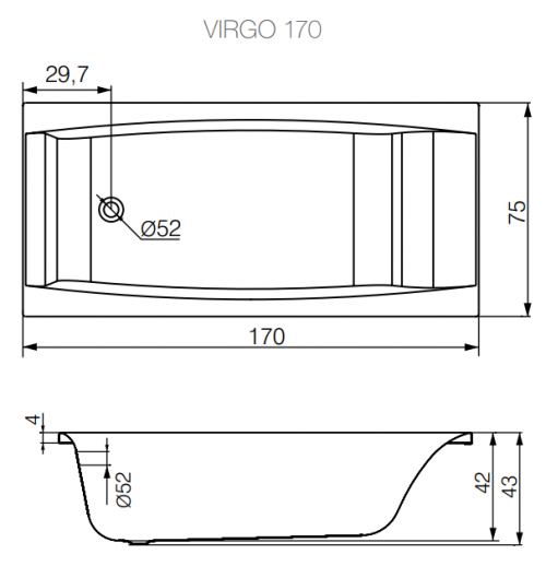 Cersanit Virgo 170x75