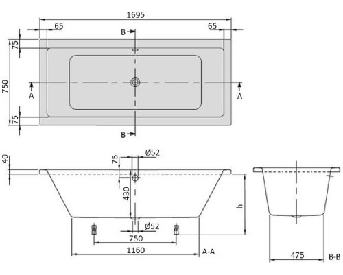 Villeroy & Boch Targa Plus Duo 170x75 UBA170NES2V01