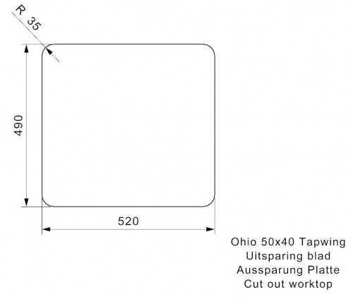 Reginox Ohio 50x40 TapWing R15698