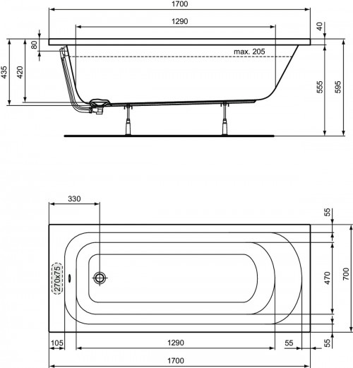 Ideal Standard Simplicity 170x70 W004401