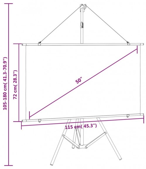 VidaXL Tripod 115x72