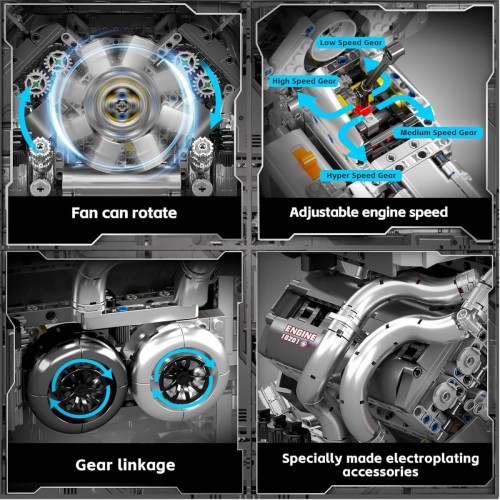 Mould King Bug Supercar W16 Engine Plus Transmission 10201