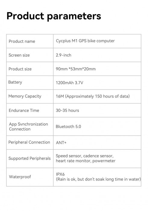 Cycplus M1 GPS