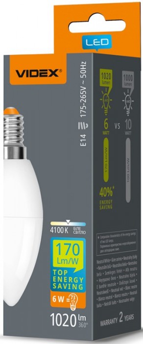 Videx C37h 6W 4100K E14