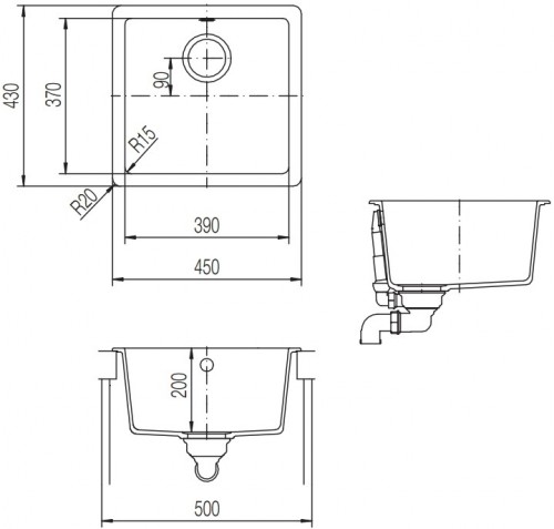 Чертеж с размерами