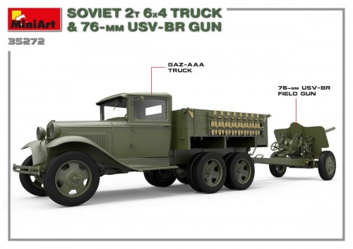 MiniArt Soviet 2T 6x4 Truck and 76-mm USV-BR Gun (1:35)