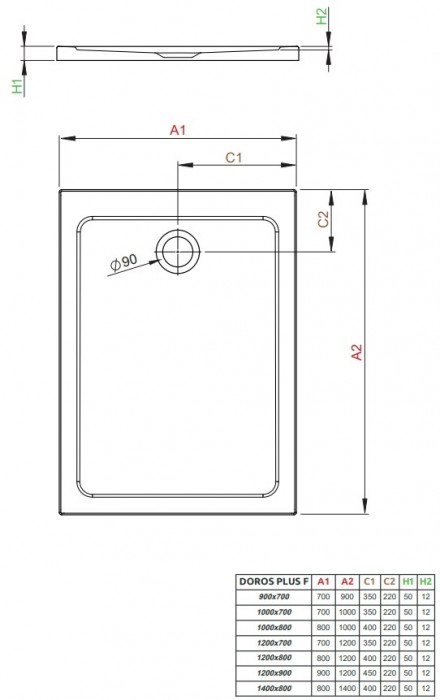 Radaway Doros Plus F SDRFP9070