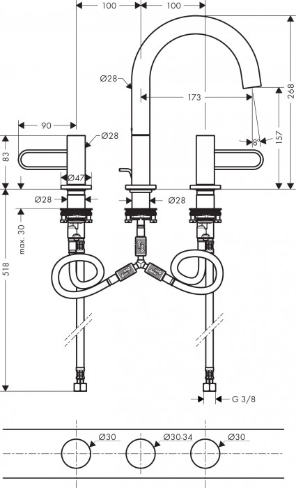 Axor Uno 38054000