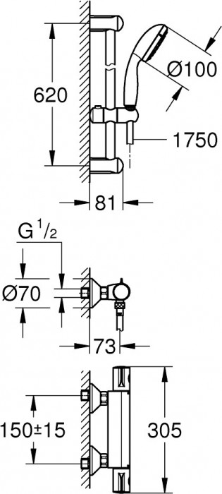 Grohe Grohtherm 800 BauEdge 34105TS