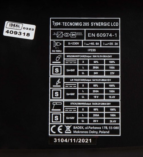 IDEAL Tecno MIG 205 Synergic v2