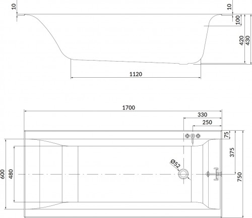 Cersanit Larga 170x75 S301-303