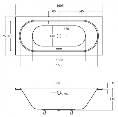 Besco Vitae Slim+ 170x75 WAV-170-S+