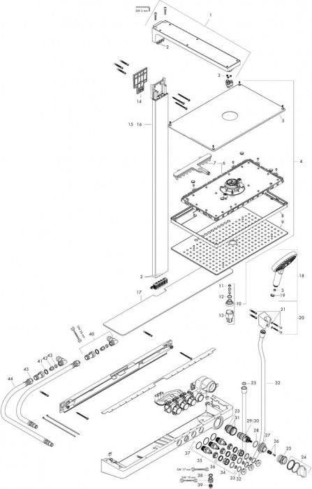 Hansgrohe Rainmaker Select Showerpipe 460 EcoSmart 27028400