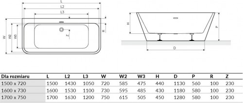 Excellent Lila 2.0 160x73 WAEX.LIL2.160.WHP