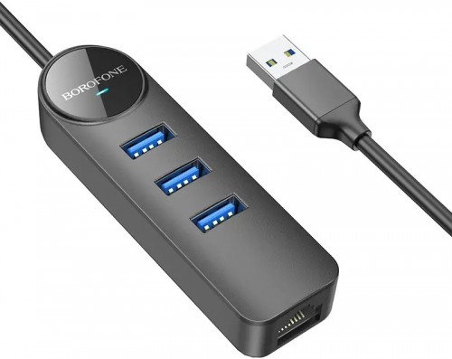 Borofone DH6 Erudite 4-in-1 3xUSB3.0 + RJ45