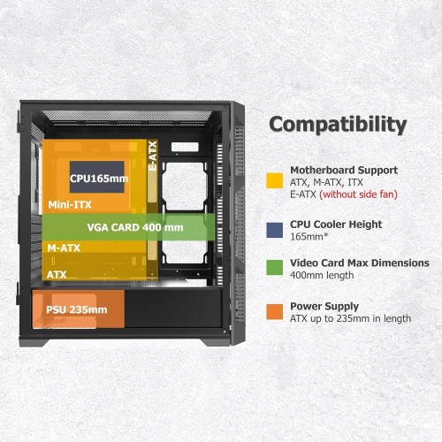 RAIJINTEK Ponos Ultra TG4 Black