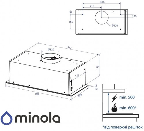 Minola HBI 6473 BL Glass 800 LED