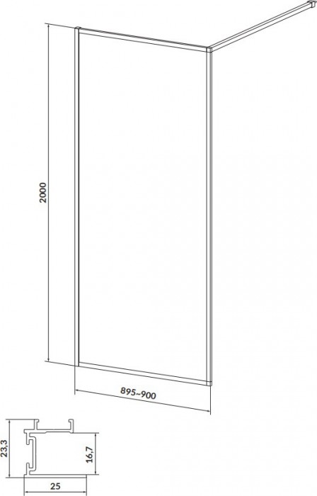 Cersanit Walk-in Larga 90x200 S932-135