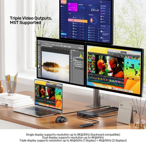 Unitek USB-C 8K Docking Station with 100W PD