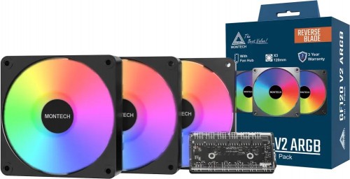 Montech GF120R V2 ARGB 3 in 1 Black