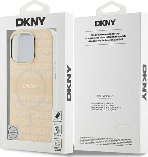 DKNY Repeat Texture Pattern with Stripe for iPhone 16 Pro Ma