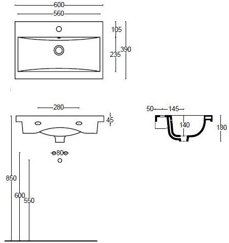 Чертеж с размерами