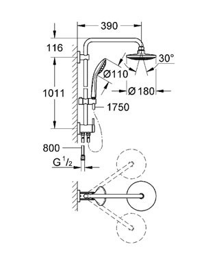 Чертеж с размерами