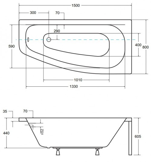 Besco Luna  150x80 см