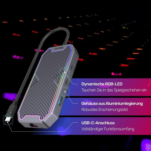 Unitek uHUB S7+ 7-in-1 USB-C Hub with 10Gbps Data HDMI and P