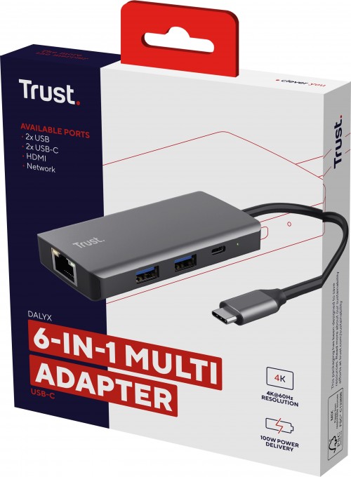 Trust Dalyx 6-in-1 USB-C Multi-Port Adapter